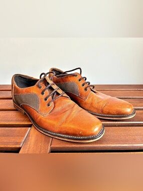 Born Hand Crafted Leather Suede Mixed Media Derby Shoes Brown EU 42 9